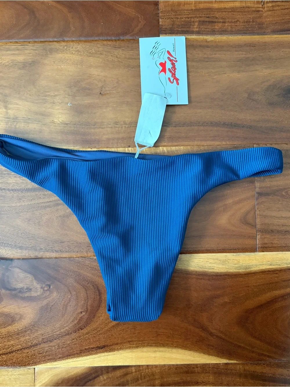 Splash Hawai’i Blue Ribbed Bikini Bottom size XS NWT